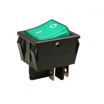 Кнопка 4 контакта, 16А, зеленая SWT704UN, RF24B16